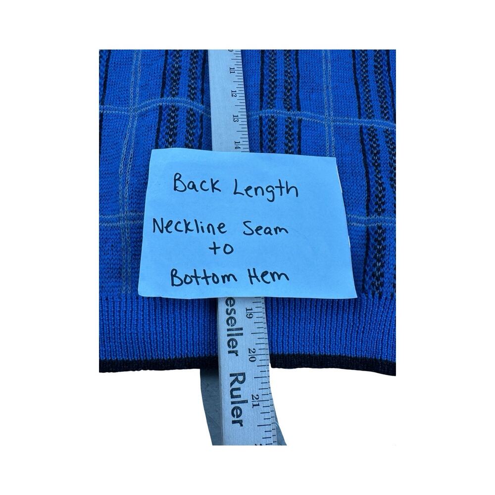 Vintage Pendleton Virgin Wool Blue Plaid Knit Cardigan Sweater USA Women M - Picture 7 of 8